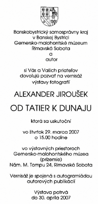 Alexander Jiroušek - Od Tatier k Dunaju