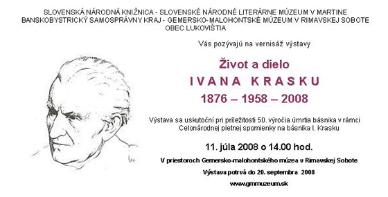 Život a dielo Ivana Krasku (1876 - 1958 - 2008)